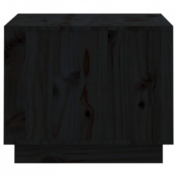 Stolik kawowy, czarny, 120x50x40,5 cm, lite drewno sosnowe
