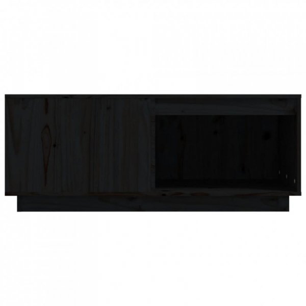 Stolik kawowy, czarny, 100x100x40 cm, lite drewno sosnowe