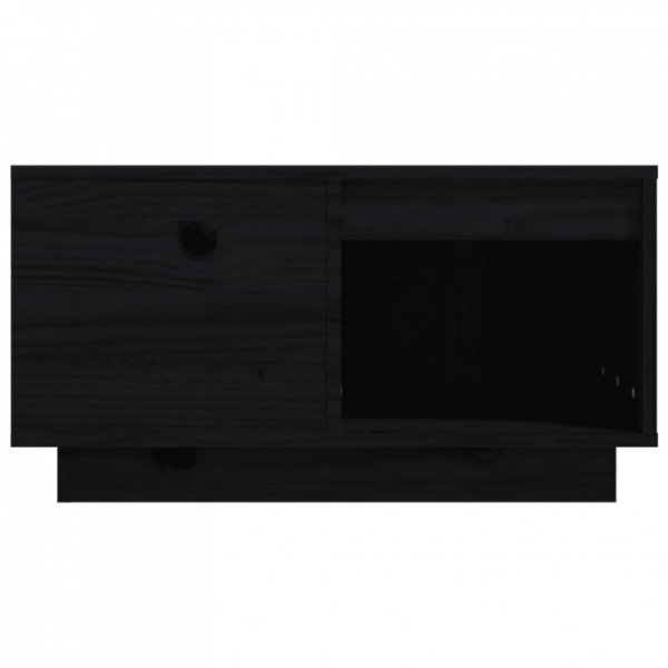 Stolik kawowy, czarny, 60x61x32,5 cm, lite drewno sosnowe