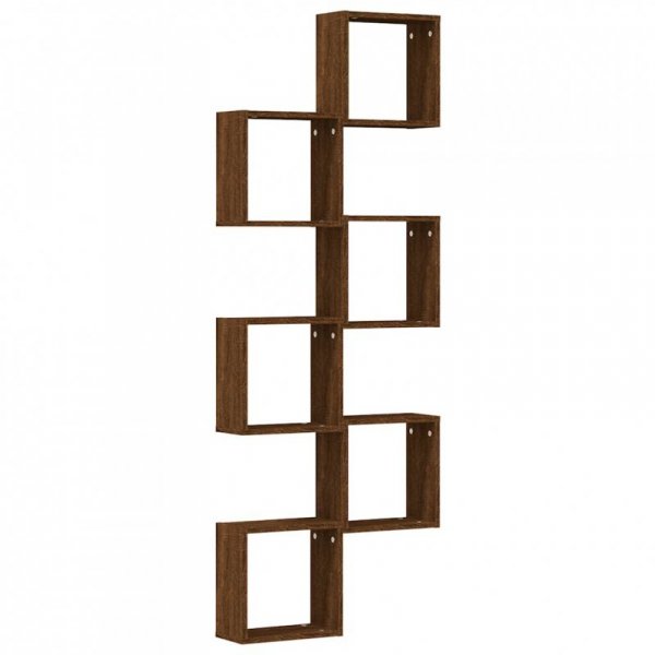 Półki ścienne Cube 6 szt. Brązowy dąb 30x15x30 cm