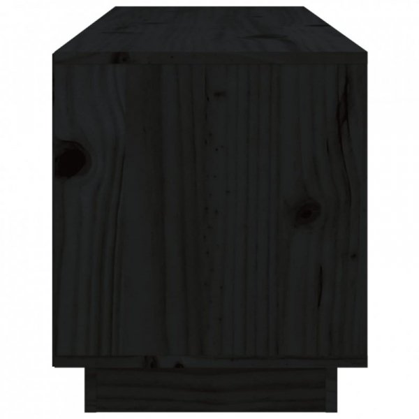 Szafka pod TV, czarna, 105x34x40 cm, lite drewno sosnowe
