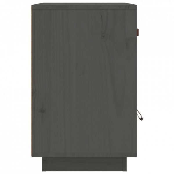 Szafki nocne, 2 szt., szare, 40x34x55 cm, lite drewno sosnowe