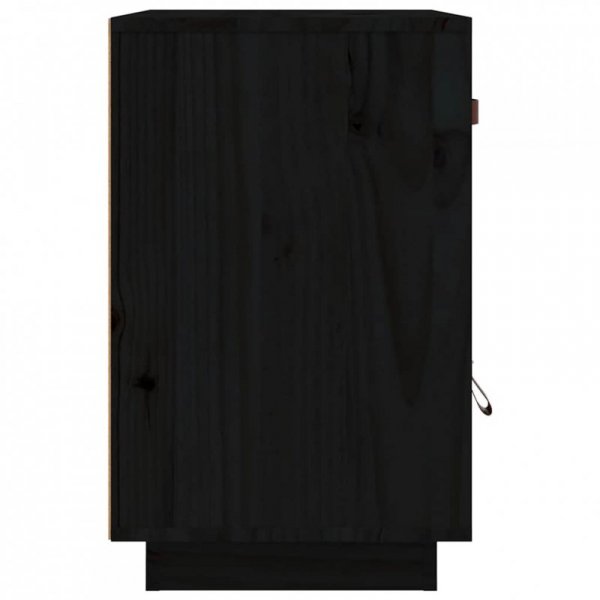 Szafki nocne, 2 szt., czarne, 40x34x55 cm, lite drewno sosnowe