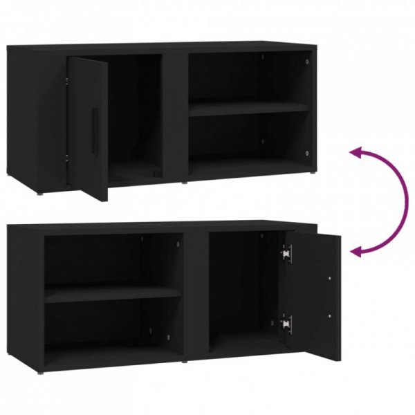 Szafki pod telewizor, 2 szt., czarne, 80x31,5x36,5 cm