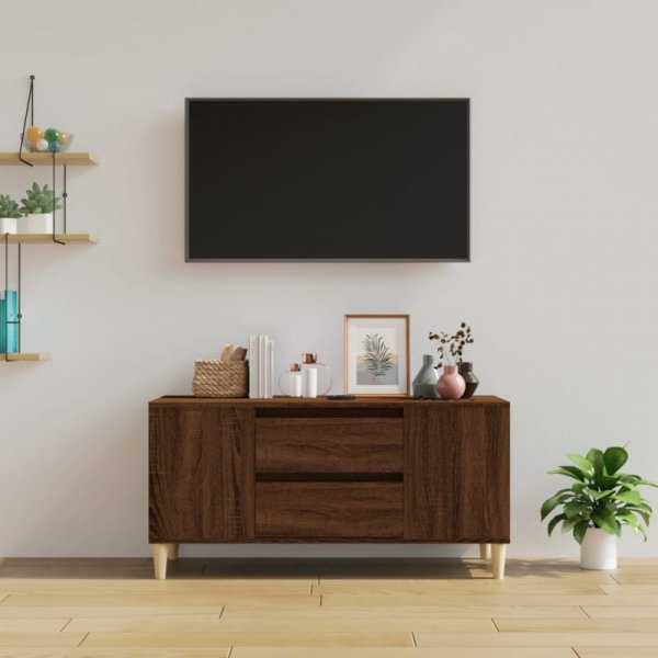 Szafka pod TV, brązowy dąb, 102x44,5x50 cm
