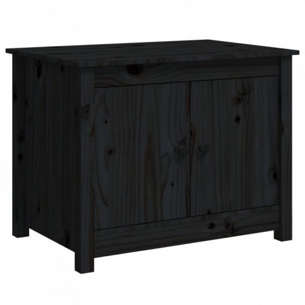 Stolik kawowy, czarny, 71x49x55 cm, lite drewno sosnowe