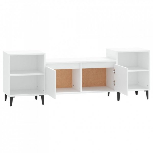 Szafka pod TV, biała, 80x36x50 cm, materiał drewnopochodny