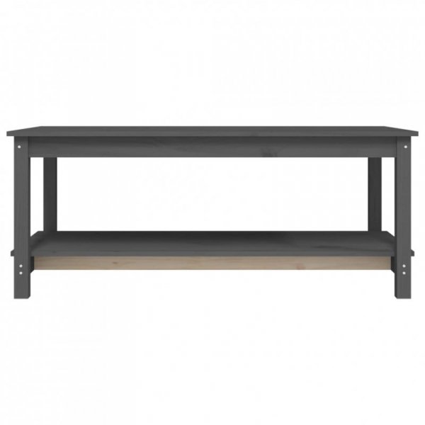 Stolik kawowy, szary, 110x55x45 cm, lite drewno sosnowe