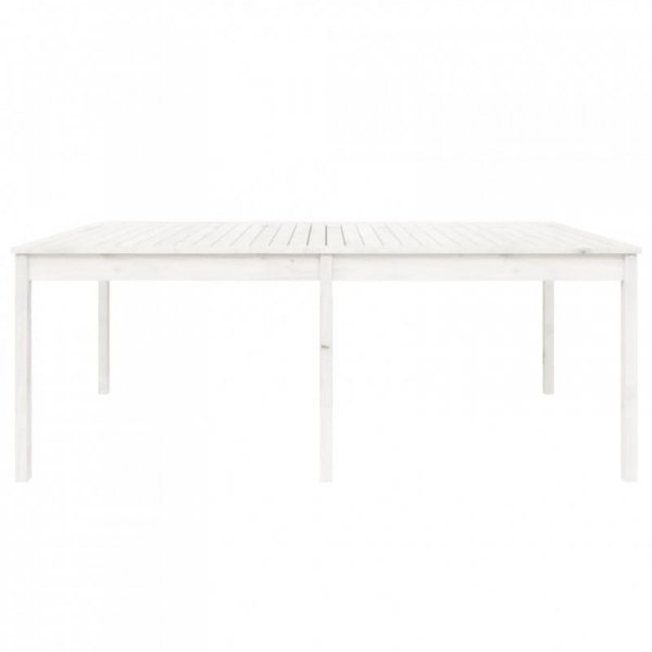 Stół ogrodowy, biały, 203,5x100x76 cm, lite drewno sosnowe