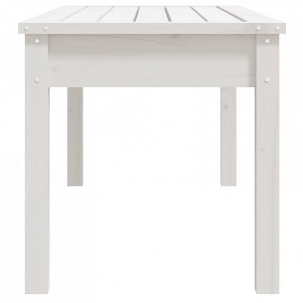 Ławka ogrodowa, biała, 109x44x45 cm, lite drewno sosnowe