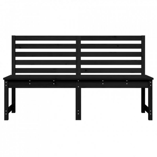Ławka ogrodowa, czarna, 157,5 cm, lite drewno sosnowe