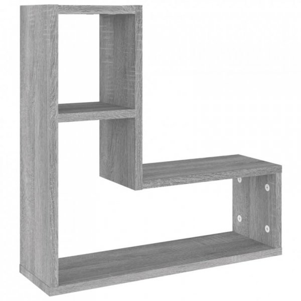 Półki ścienne, 2 szt., szary dąb sonoma, 50x15x50 cm