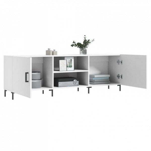 Szafka pod TV, biała, 150x30x50 cm, materiał drewnopochodny