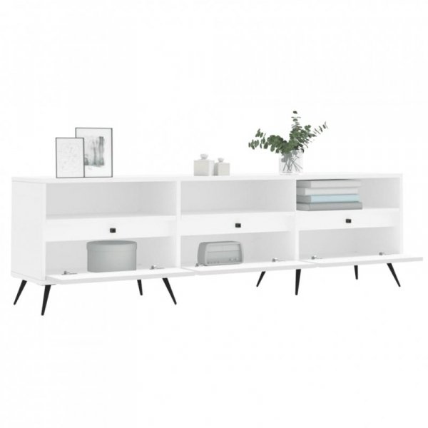 Szafka pod TV, biała, 150x30x44,5 cm, materiał drewnopochodny