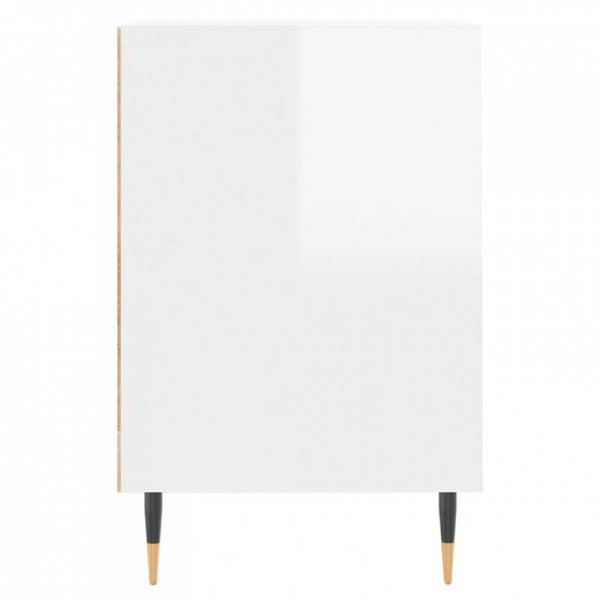 Szafka pod TV, wysoki połysk, biała, 160x35x55 cm