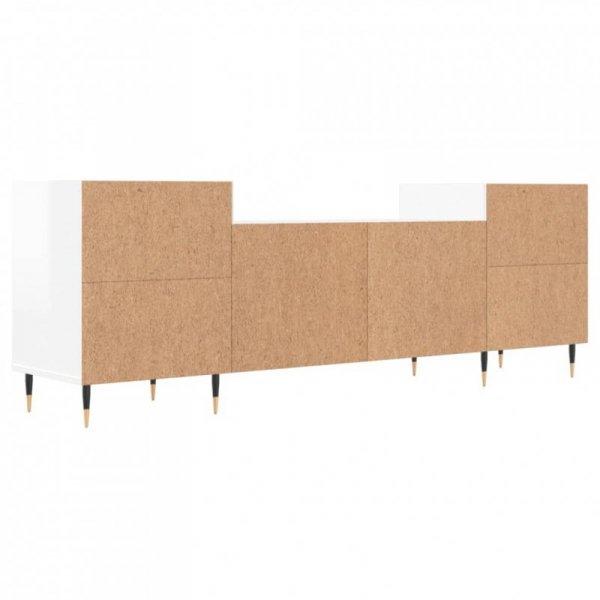 Szafka pod TV, wysoki połysk, biała, 160x35x55 cm