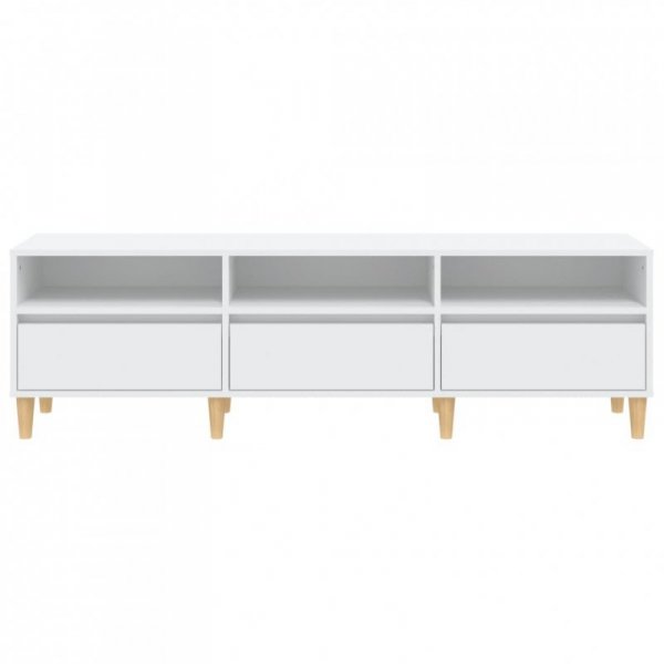 Szafka pod TV, biała, 150x30x44,5 cm, materiał drewnopochodny