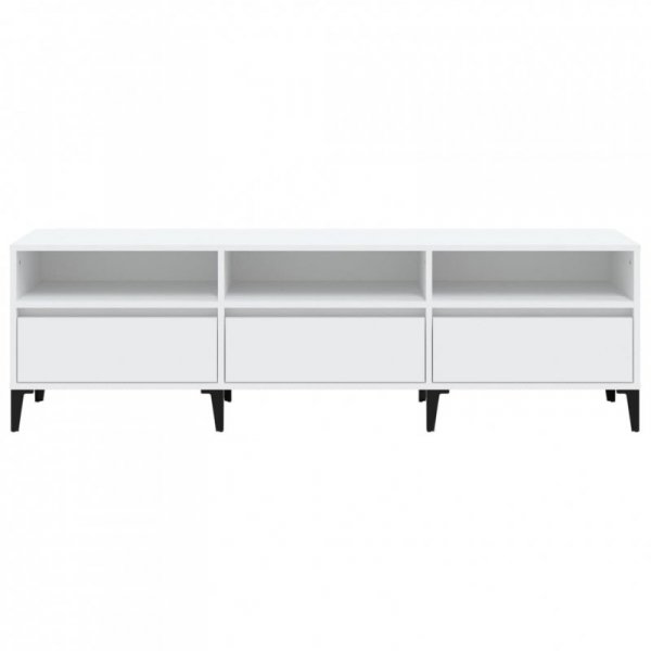 Szafka pod TV, biała, 150x30x44,5 cm, materiał drewnopochodny