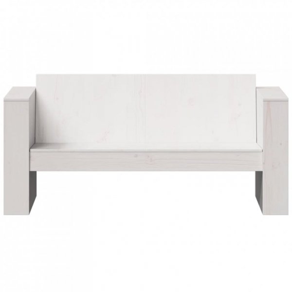 Sofa ogrodowa, 2-osobowa, biała, 134x60x62 cm, drewno sosnowe