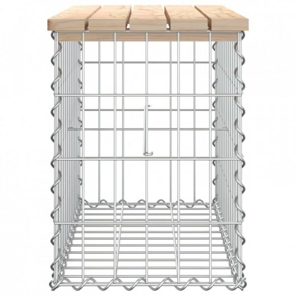 Ławka ogrodowa z gabionem, 63x31,5x42 cm, lite drewno sosnowe