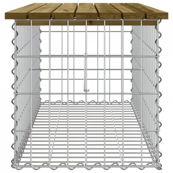 Ławka ogrodowa z gabionem, 103x44x42 cm, impregnowana sosna