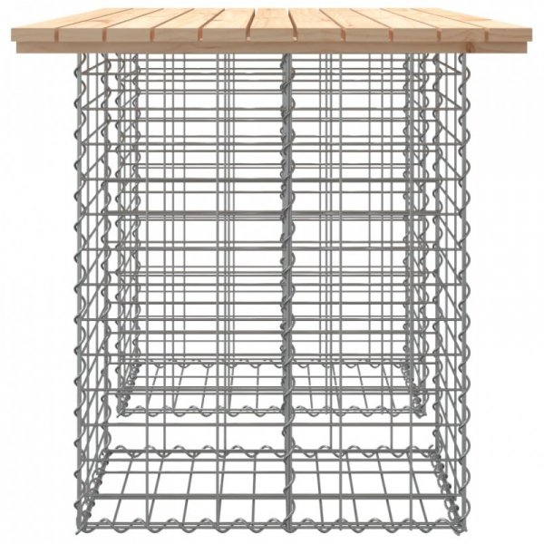 Ławka ogrodowa z gabionem, 100x70x72 cm, lite drewno sosnowe