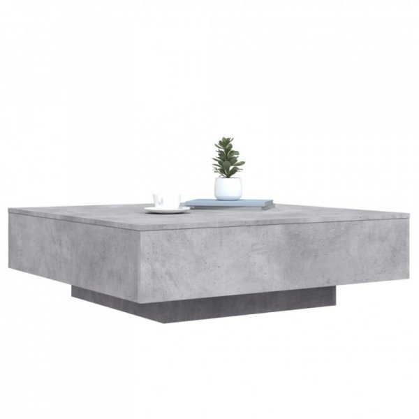 Stolik kawowy z oświetleniem LED, szarość betonu, 100x100x30 cm