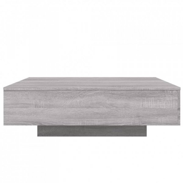 Stolik kawowy z LED, szary dąb sonoma, 100x100x30 cm