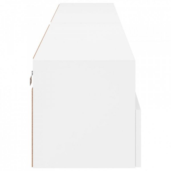 Ścienne szafki TV, 2 szt., białe, 100x30x30 cm