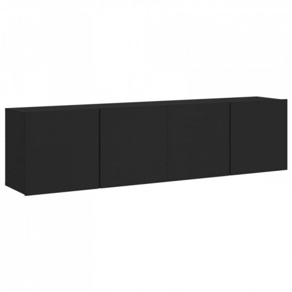 Ścienne szafki TV, 2 szt., czarne, 80x30x41 cm