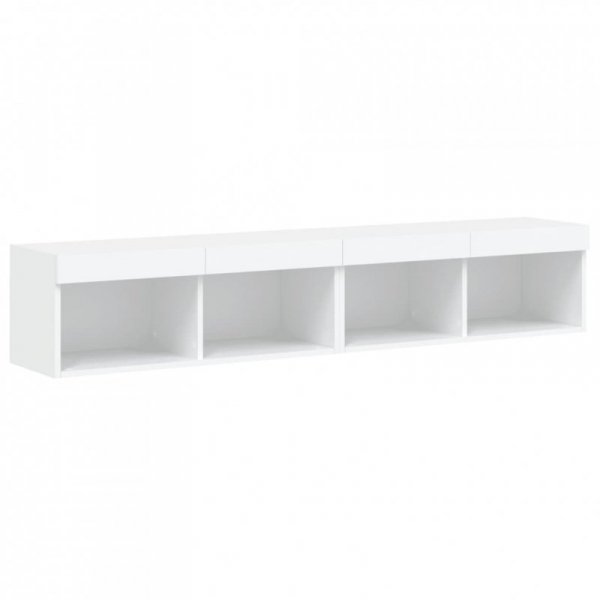 Szafki TV, z LED, 2 szt., białe, 80x30x30 cm