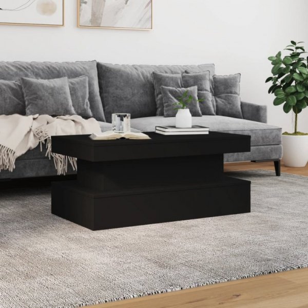 Stolik kawowy z oświetleniem LED, czarny, 90x50x40 cm