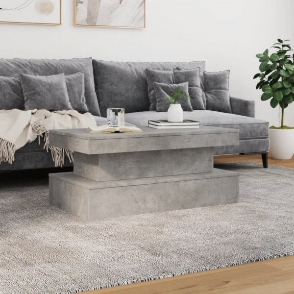 Stolik kawowy z oświetleniem LED, szarość betonu, 90x50x40 cm
