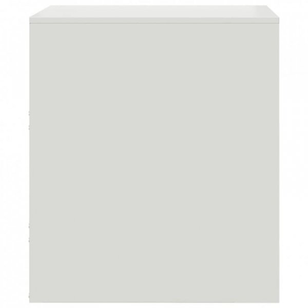 Szafki nocne, 2 szt., białe, 34,5x39x44 cm, stal
