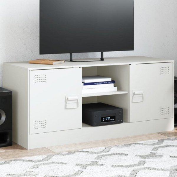 Szafka pod telewizor, biała, 99x39x44 cm, stalowa