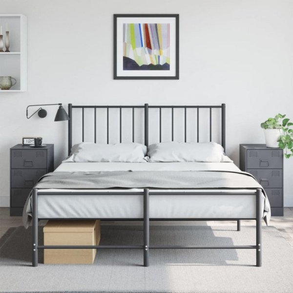 Szafki nocne, 2 szt., antracytowe, 34,5x39x62 cm, stal