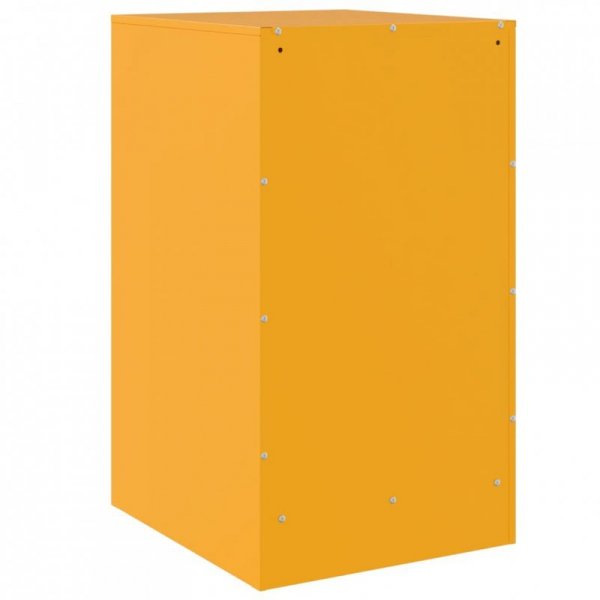 Szafki nocne, 2 szt., musztardowe, 34,5x39x62 cm, stal
