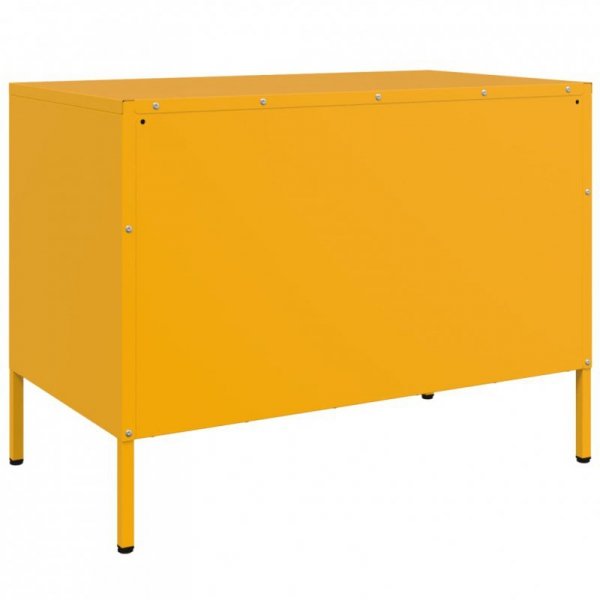 Szafki pod telewizor, 2 szt., musztardowe, 68x39x50,5 cm, stal