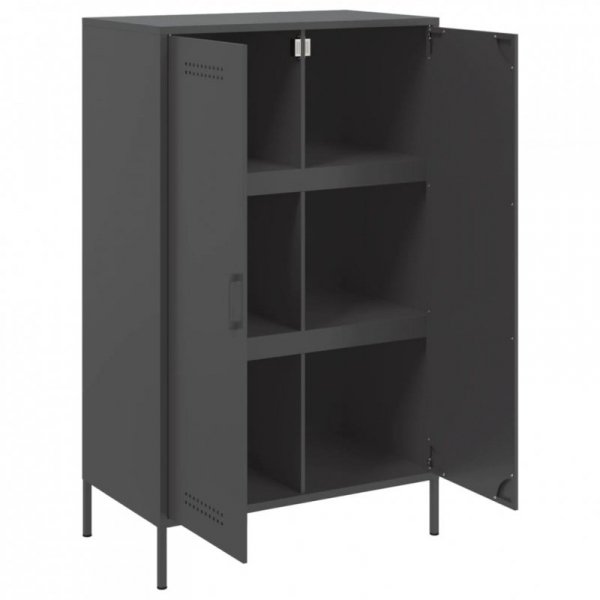 Szafka, czarna, 68x39x113 cm, stal