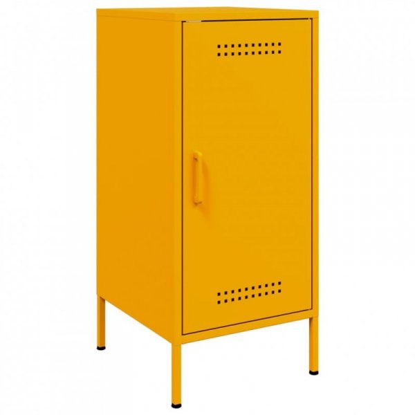 Szafki, 2 szt., musztardowe, 36x39x79 cm, stal