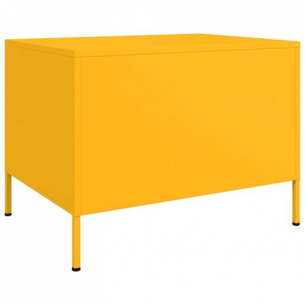 Stolik kawowy, musztardowy, 68x50x50,5 cm, stal