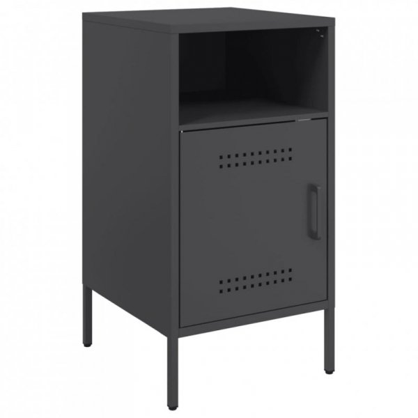 Szafki nocne, 2 szt., czarne, 36x39x68 cm, stal