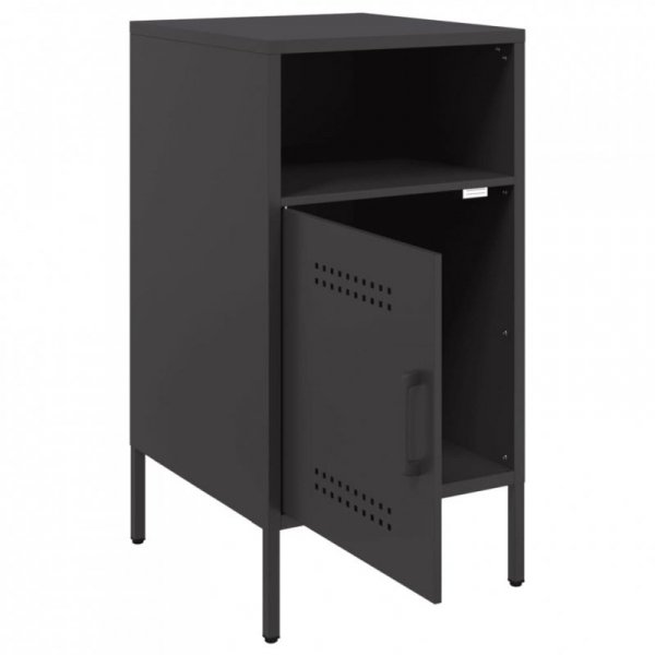 Szafki nocne, 2 szt., czarne, 36x39x68 cm, stal