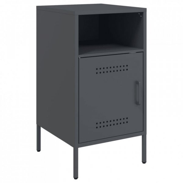 Szafki nocne, 2 szt., antracytowe, 36x39x68 cm, stal