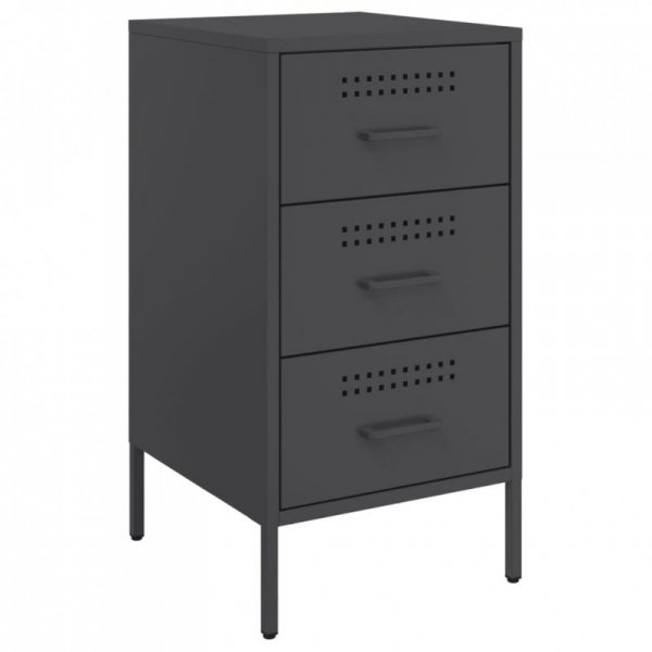Szafki nocne, 2 szt., czarne, 36x39x68 cm, stal