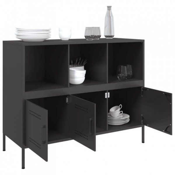 Szafka, czarna, 100,5x39x79 cm, stal