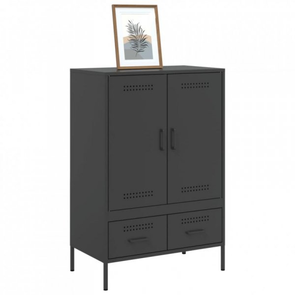 Szafka, czarna, 68x39x101,5 cm, stal