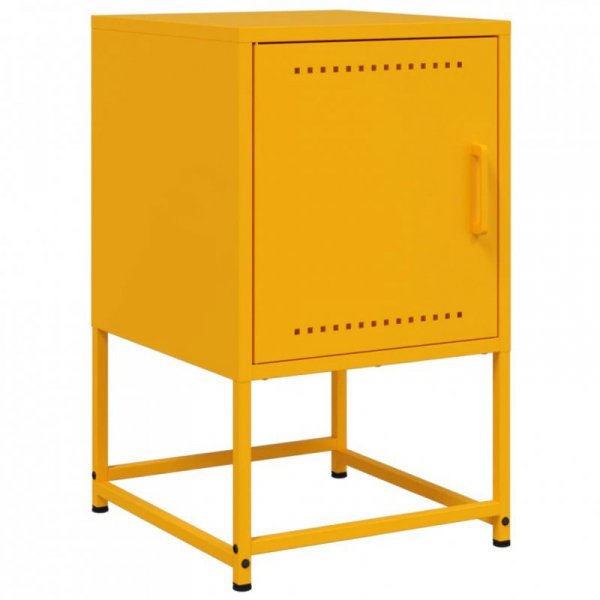 Szafki nocne, 2 szt., musztardowe, 36x39x60,5 cm, stal