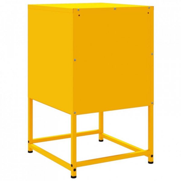 Szafki nocne, 2 szt., musztardowe, 36x39x60,5 cm, stal