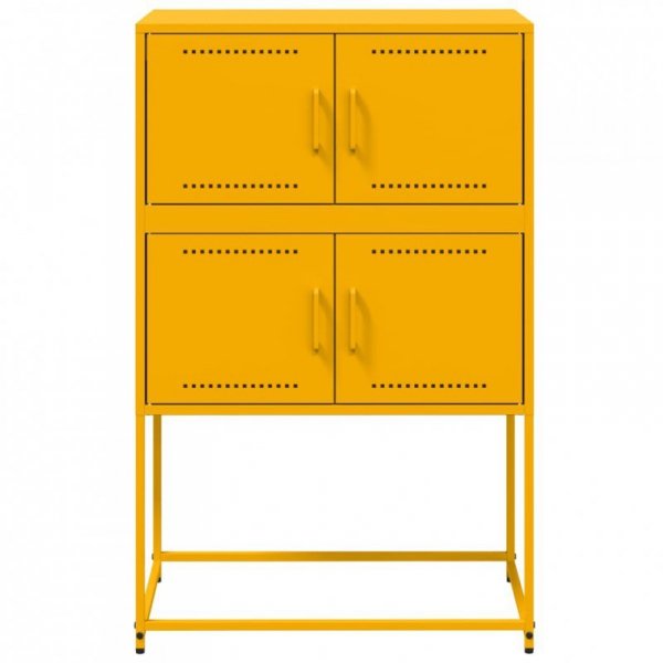 Szafka, musztardowa, 68,5x38,5x107 cm, stal